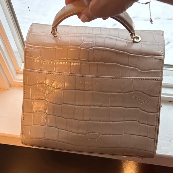 Aspinal of London Mayfair Handbag in Taupe Croc-Embossed leather - Picture 7 of 7
